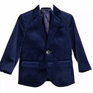 J Crew Crewcuts Boys Ludlow Blue Velvet Blazer NEW